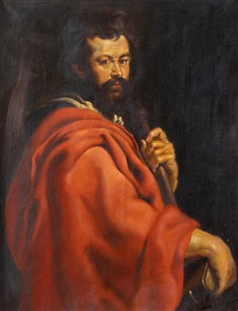 Maestro del XX secolo. "San Giacomo Apostolo". Olio su tela. Cm 90x70. Copia...