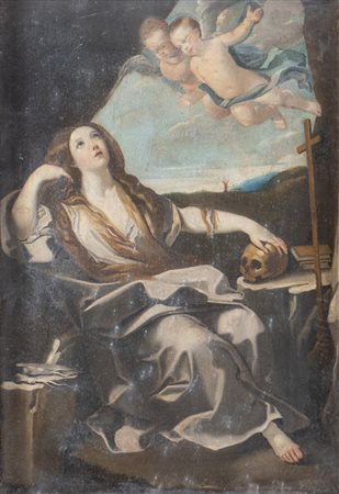 Maestro del XIX secolo. "Maddalena". Olio su tela. Cm 60,5x41,5. Copia da...