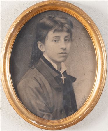 TIZIANO PAGAN DE PAGANIS (Verona 1858 - Bologna 1932). "Ritratto", 1878....