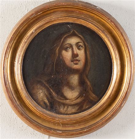 Maestro della seconda metà del XVII secolo. "Madonna in estasi". Olio su...