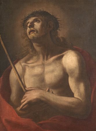 Maestro del XVII secolo. "Ecce Homo". Olio su tela. Cm 82x62.