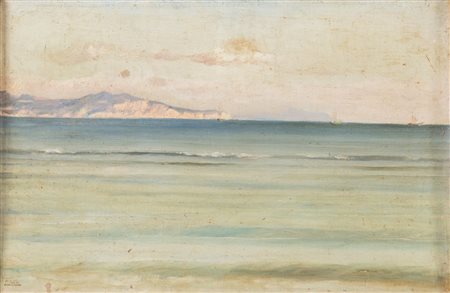 PAUL SAIN (Avignone 1853 - 1908) "Marina". Olio su tela. Cm 27x40,8. Opera...