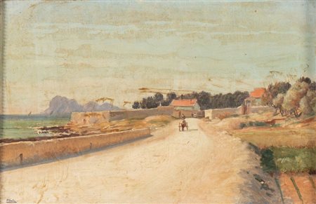 PAUL SAIN (Avignone 1853 - 1908) "La route vers la Ciotat a St. Cyr chez...