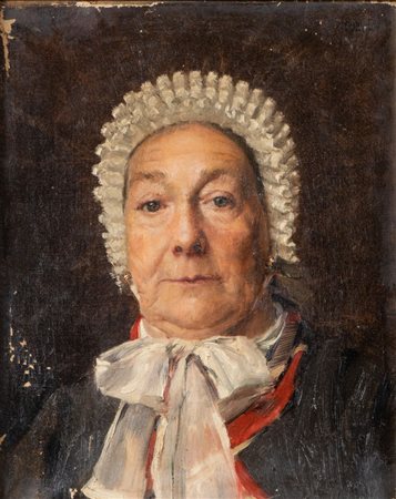 PAUL SAIN (Avignone 1853 - 1908) "Ritratto di signora". Olio su tela. Cm...