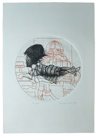 Giuseppe Guerreschi - Donna sul tavolo, 1963