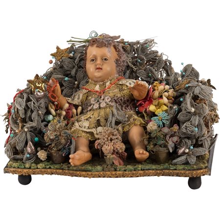 MANIFATTURA SICILIANA DEL XVIII  SECOLO, Bambinello in cera