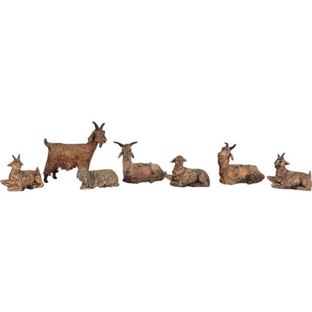 SETTE SCULTURE da presepe, Caprette