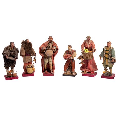 SEI SCULTURE da presepe, Venditori ambulanti