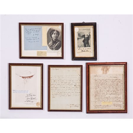 CINQUE AUTOGRAFI DI AUTORI ITALIANI E STRANIERI