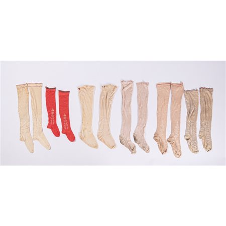 SEI PAIA DI CALZE FEMMINILI EPOCA XVIII E XIX SECOLO