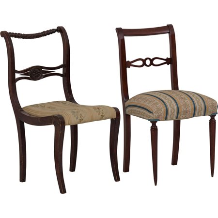 DUE SEDIE in legno di mogano