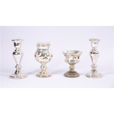 COPPIA CANDELABRI E DUE ALZATINE