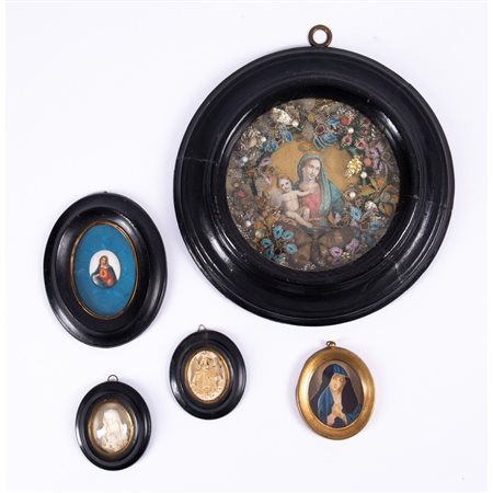 QUATTRO MINIATURE E UNA STAMPA