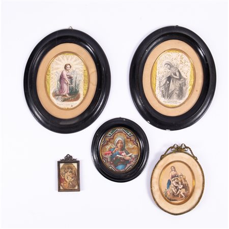 CINQUE QUADRETTI CON IMMAGINI SACRE