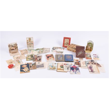 SCATOLA, LOTTO DI CARTOLINE E CALENDARI