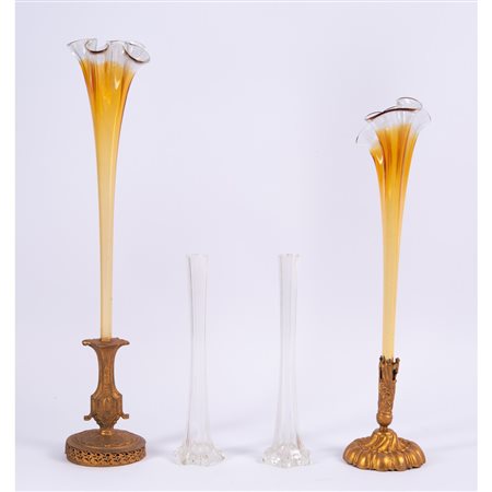 MANIFATTURA SICILIANA DEI PRIMI DEL '900, Quattro vasi Tulip