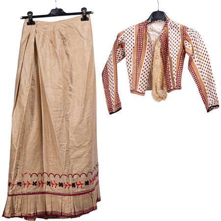 ABITO DA MATTINA IN 2 PEZZI E ABITO FEMMINILE EPOCA XIX SEC.