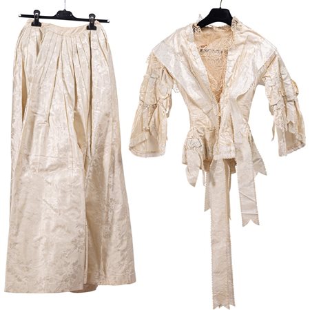 ABITO DA SPOSA E ABITO FEMMINILE DA GRAND SOIREE EPOCA XIX SEC.