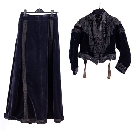 ABITO DA SERA E ABITO DA SPOSA IN TRE PEZZI EPOCA XIX SECOLO