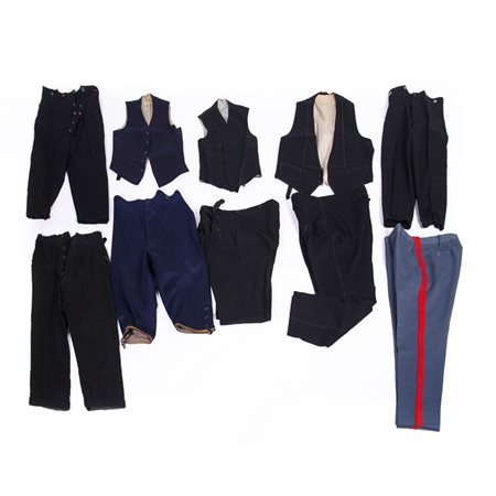 QUINDICI CAPI DI ABBIGLIAMENTO MASCHILE EPOCA XX SECOLO