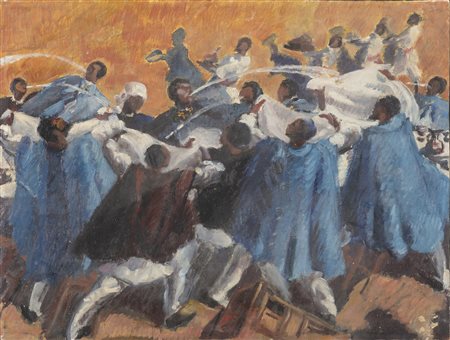 DIPINTO DANZA RITUALE AFRICANA