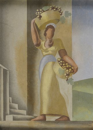 TECNICA MISTA ALLEGORIA DELL'AUTUNNO, ANNI'30