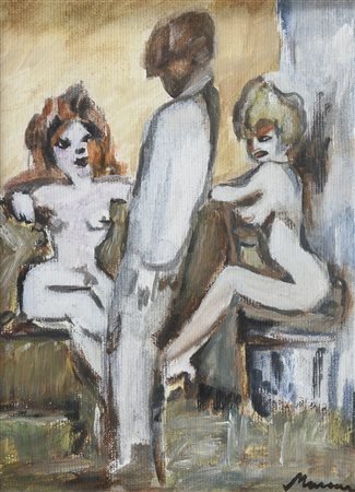 DIPINTO TRE FIGURE DI MINO MACCARI