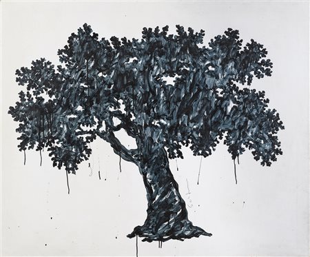 DIPINTO QUERCIA DI MARIO SCHIFANO, ANNI '70