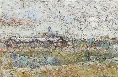 DIPINTO PAESAGGIO DI NORMA MASCELLANI, 1962