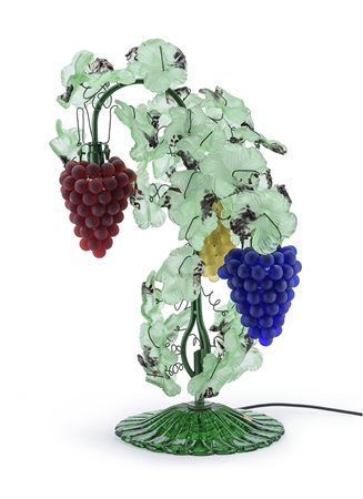 LAMPADA DA TAVOLO A GRAPPOLI D'UVA DI CESARE TOSO, MURANO, ANNI '70