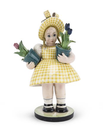 BAMBINA CON VASETTI IN CERAMICA, TARCISIO TOSIN ANNI '30