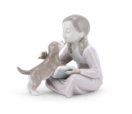 BAMBINA CON CAGNOLINO IN PORCELLANA, LLADRÓ