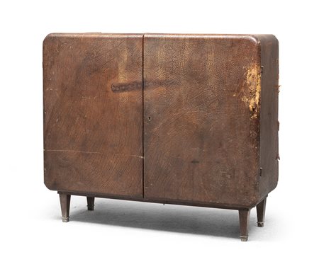 CREDENZA IN MOGANO E PELLE, 1930 ca.
