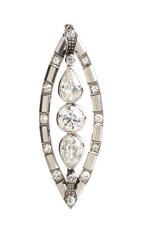 Spilla in oro e diamanti - anni '30 - '40 