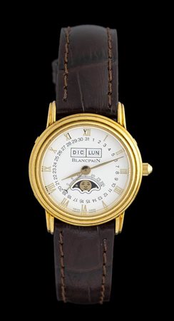 BLANCPAIN Villeret: orologio polso lady in oro con calendario completo, anni '90