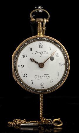 Orologio da tasca dorato con diamanti - FRERES GILLET a Geneve