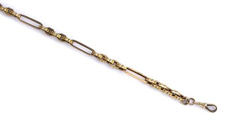 Catena da orologio vittoriana inglese in oro - fine XIX secolo