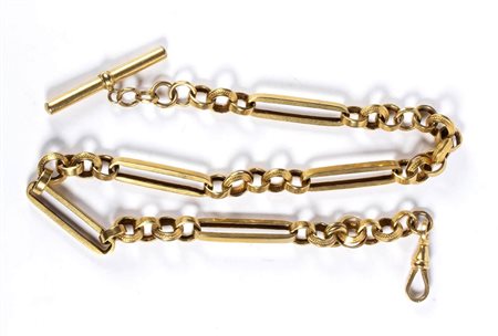 Catena da orologio vittoriana inglese in oro - fine XIX secolo