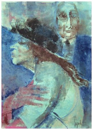 REMO SQUILLANTINI Stia 1920 – Firenze 1996 Il guanto rosso 1987 Pastelli a...