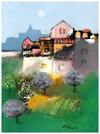 MANLIO BACOSI Perugia 1921 – Perugia 1998 Plenilunio 1981 Olio su tela 40 x...