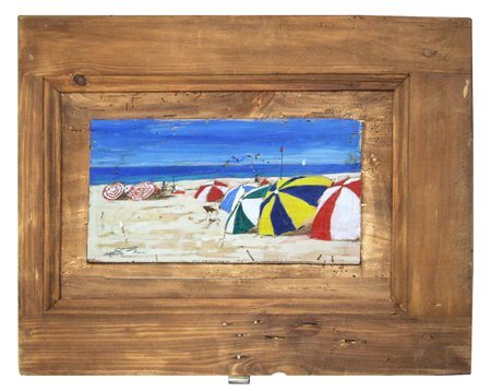 MASSIMO LOMI Livorno 1953 Sotto vento 2013 Tempera su tavola 38 x 46. Firma...