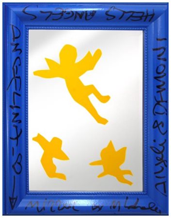 MARCO LODOLA Dorno 1955 Angeli e demoni Smalto e collage su specchio e...