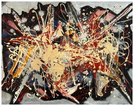 ATTILIO SCARFI Arona 1931 Senza titolo 1976 Olio, smalti e collage su cartone...