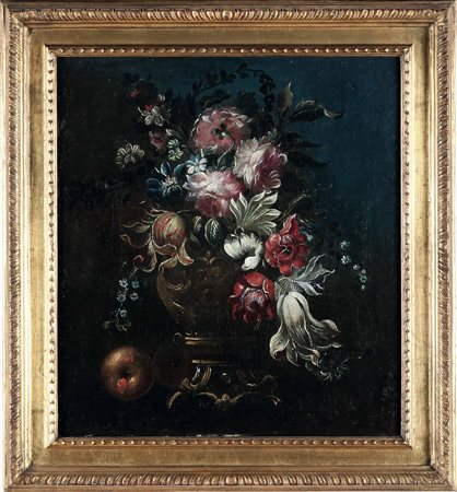 Scuola del XIX secolo, Nature morte con vasi di fiori e frutti