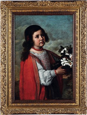 Ceresa Carlo, Ritratto di bambina con fiori e more