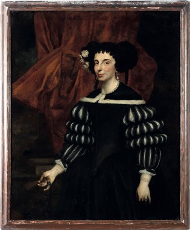 Scuola del XVII secolo, Ritratto di nobildonna in abito nero