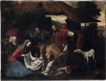 Da Ponte Jacopo detto Jacopo Bassano scuola di, Adorazione dei pastori