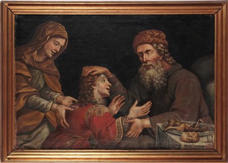 Scuola del XVII secolo, Isacco benedice Giacobbe