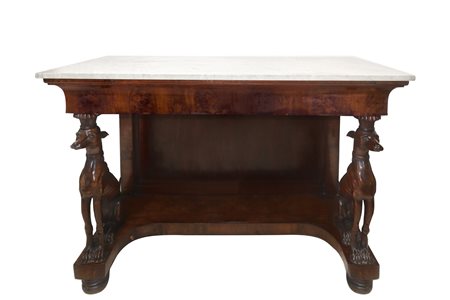 Console in mogano e piuma di mogano, Sicily, 19th century