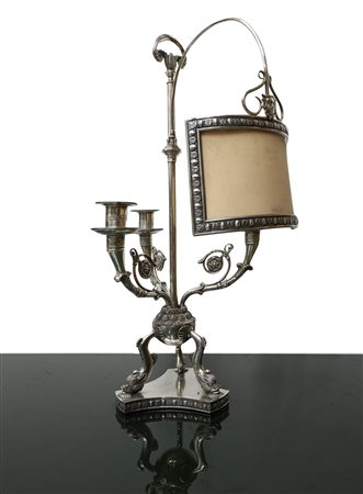 Lumiera in argento a 3 luci, France, late 19th century